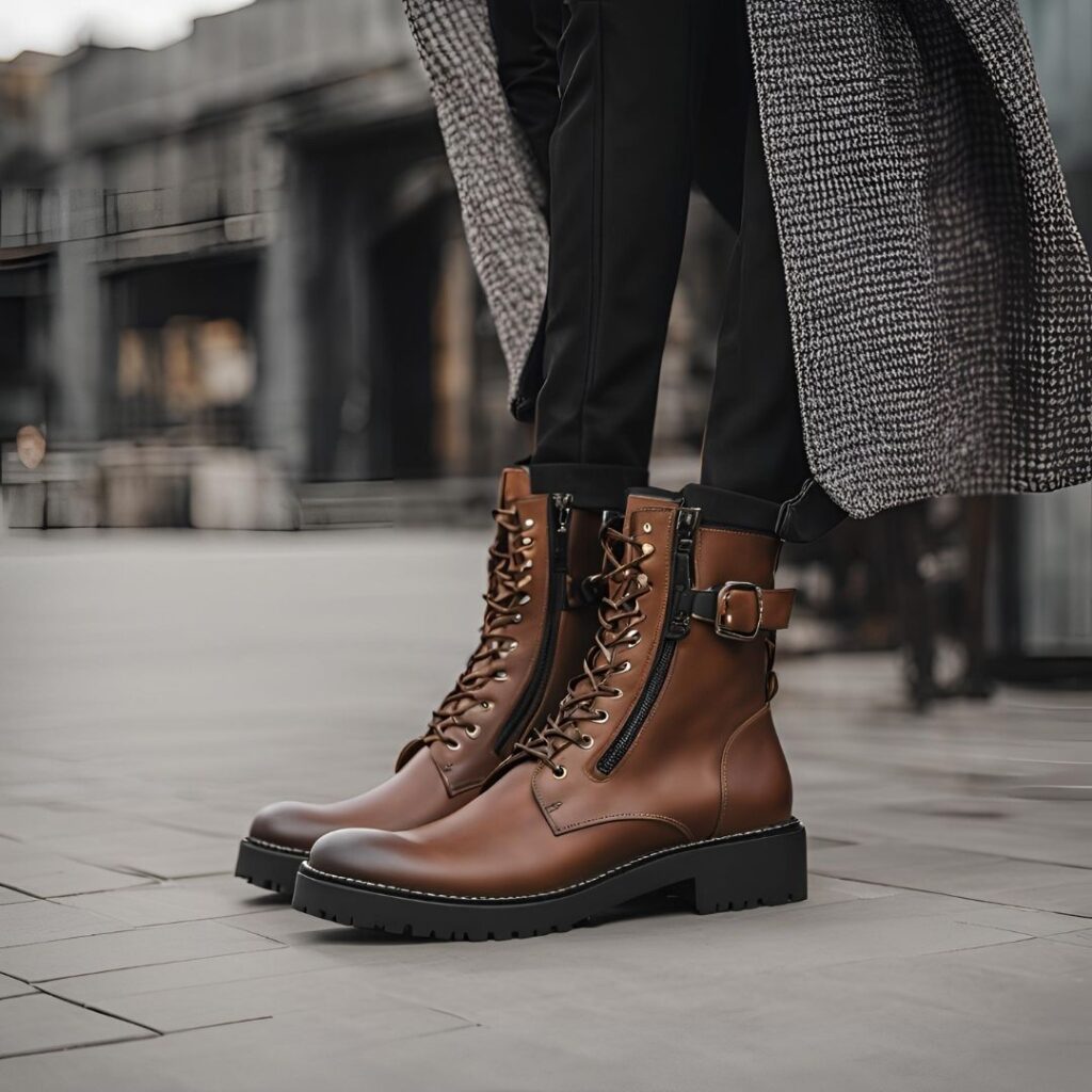 High-quality Korean boots with a bold design, offering style and durability for colder weather and edgy looks.