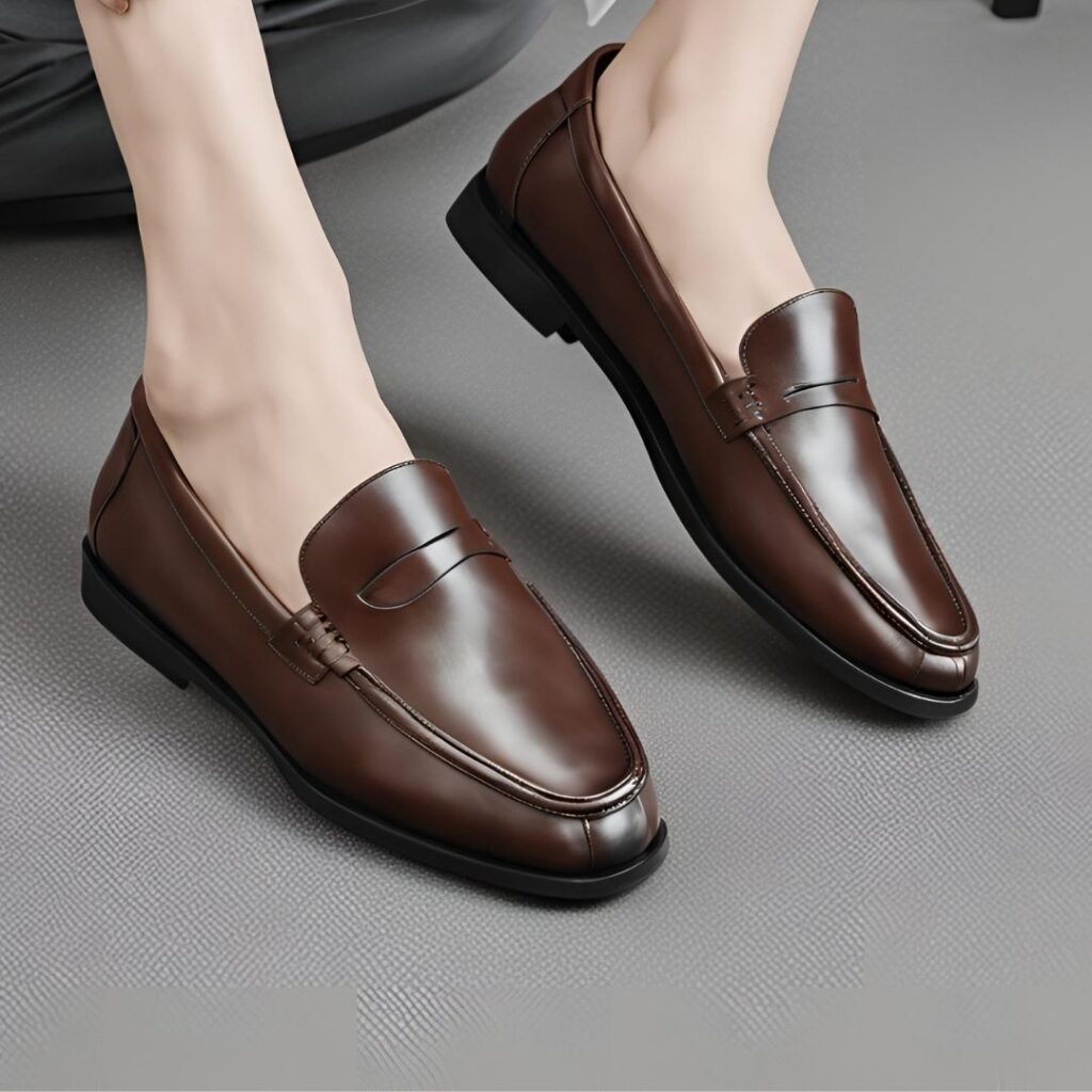 Classic Korean loafers with a timeless design, providing comfort and style for both casual and formal looks.