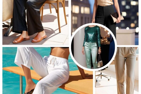 Different stylish ways to wear linen pants for casual, office, beach, and evening occasions.
