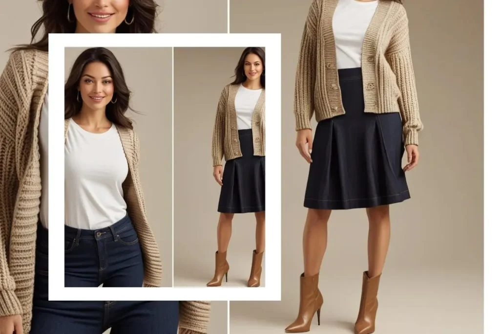 Cardigans can be dressed up or down, creating endless outfit possibilities. Pair them with jeans and a t-shirt for a casual look, or dress them up with a skirt and heels.
