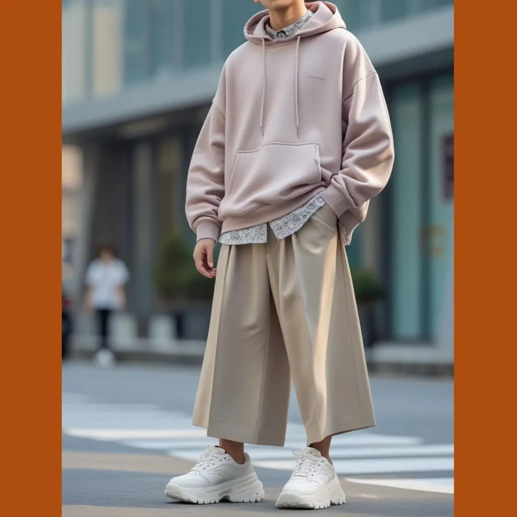 Korean street style combines comfort with coolness, mixing big hoodies, wide pants, chunky shoes, and smart layering, creating unique, trendy, and clean looks.
