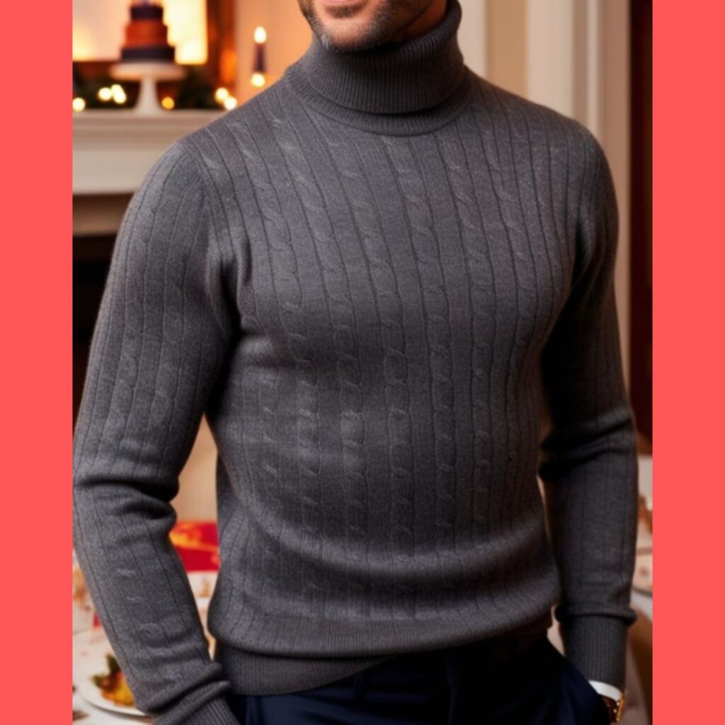 Turtleneck Sweaters for men: A turtleneck sweater is a classic and timeless option for a winter birthday party.