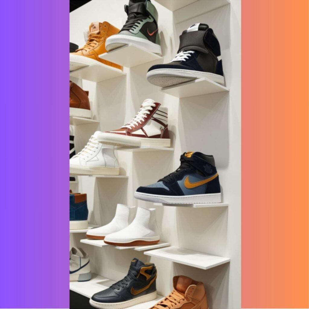 A display of various sneaker styles, emphasizing the importance of personal style and outfit compatibility for choosing complementary footwear.