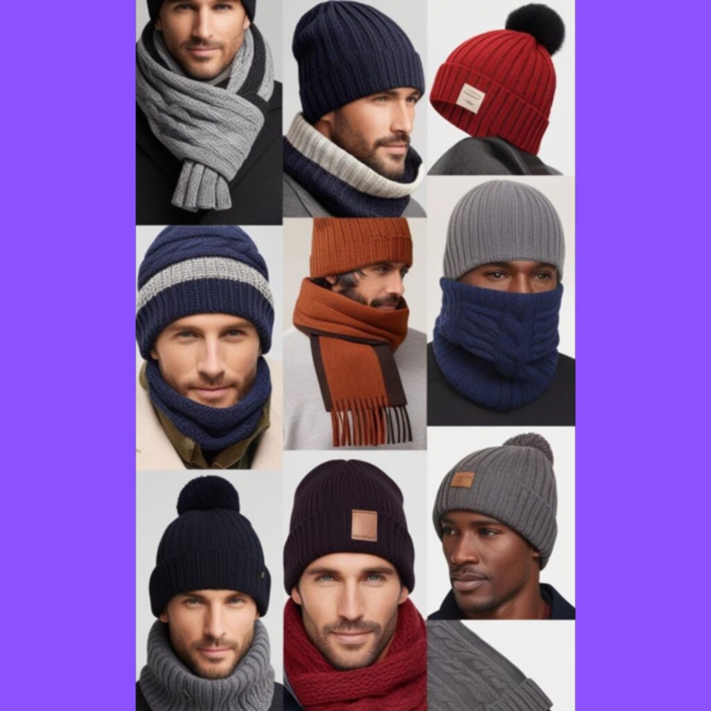 Scarves and beanies for men: add personality with stylish and cozy winter accessories.