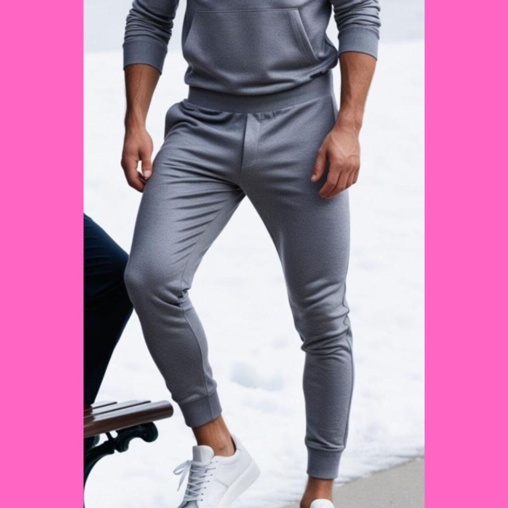 Winter joggers and sneakers for men: relaxed yet chic comfort. Casual comfort: stylish joggers paired with sneakers.