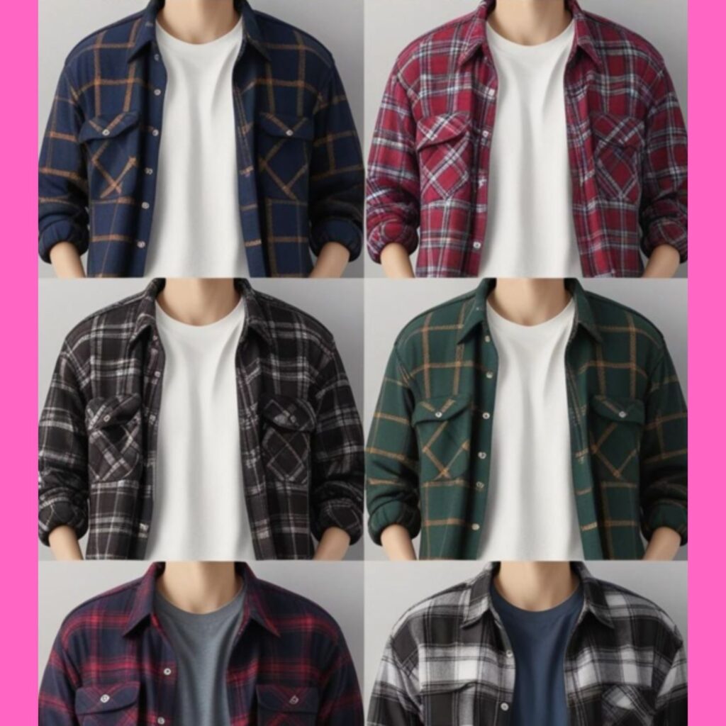 Flannel Shirts: Flannel shirts can be layered over t-shirts or worn under jackets for a casual yet stylish look.