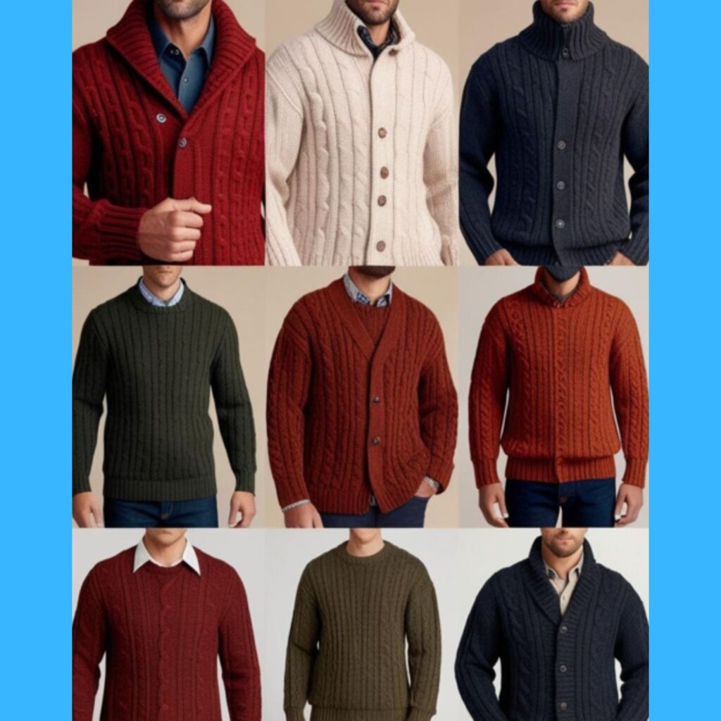 Chunky knit sweaters and cardigans for men: winter essentials for warmth and style.