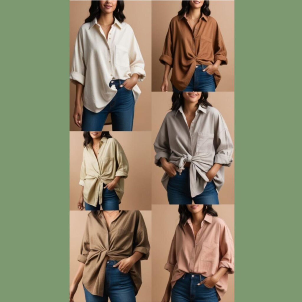 Oversized shirts, worn alone or tied at the waist, offered a relaxed and effortless vibe.