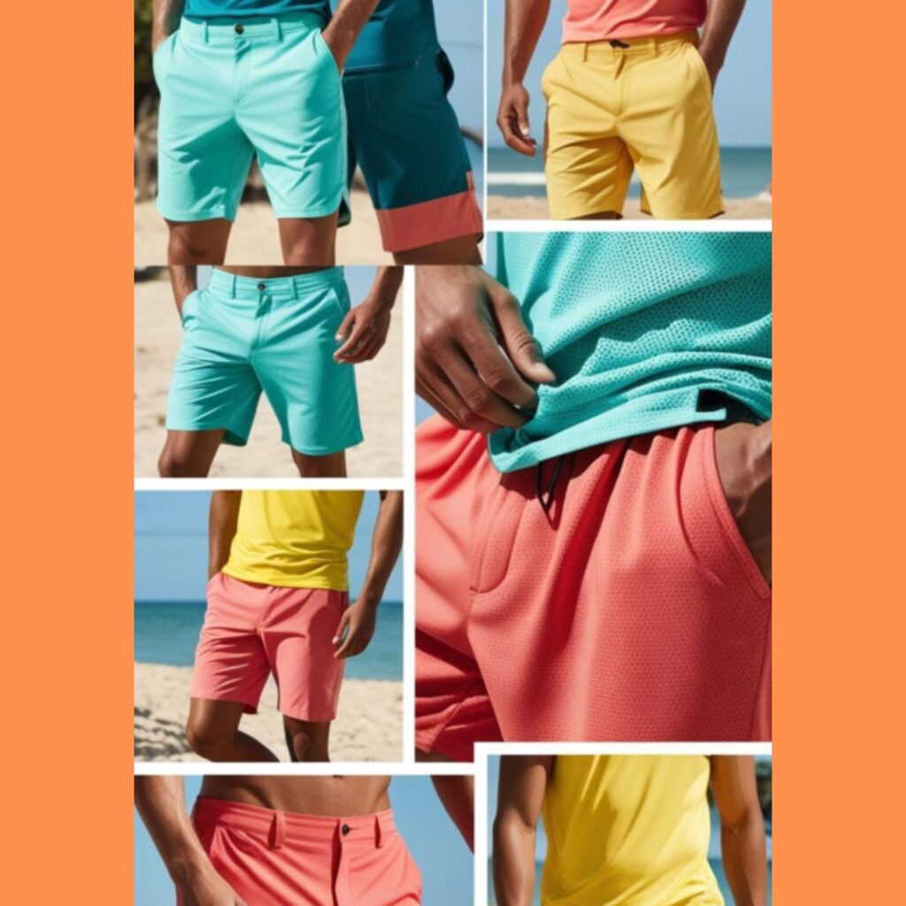 Summer essentials for men: shorts and t-shirts for warm weather comfort.