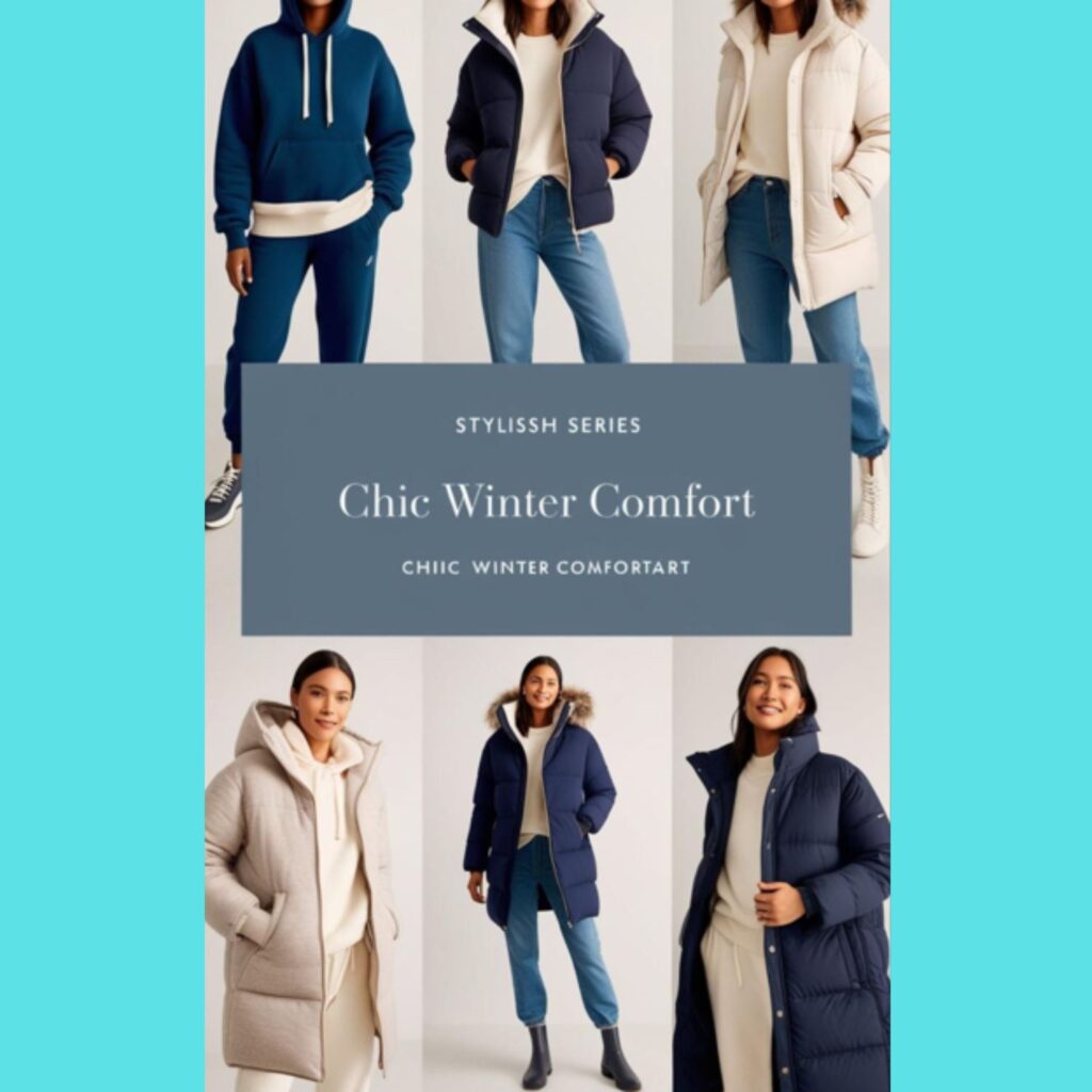 Chic winter comfort: hoodies and sweatshirts paired with stylish outerwear.