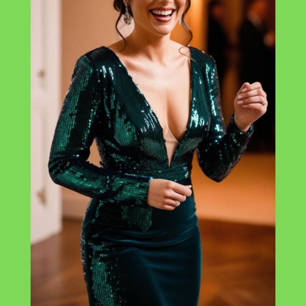 Shine on your special day: winter options in sequin or velvet dresses.
