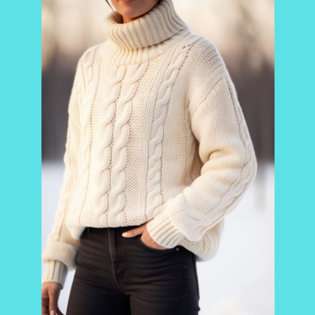Sweater and jeans: a warm and stylish winter casual look.
